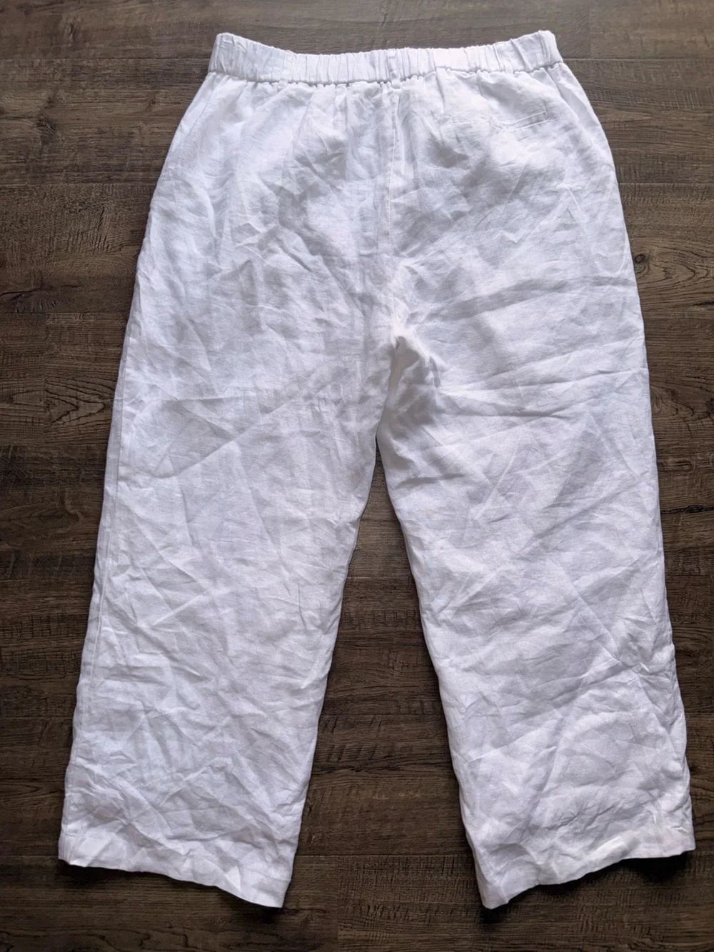 Quince White 100% European Linen Pleated Trouser Size 14-Short